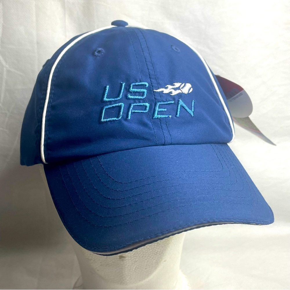 Wilson Athletics US Open Tennis Logo Cap Hat Adjustable Terry Cloth Lined Blue
